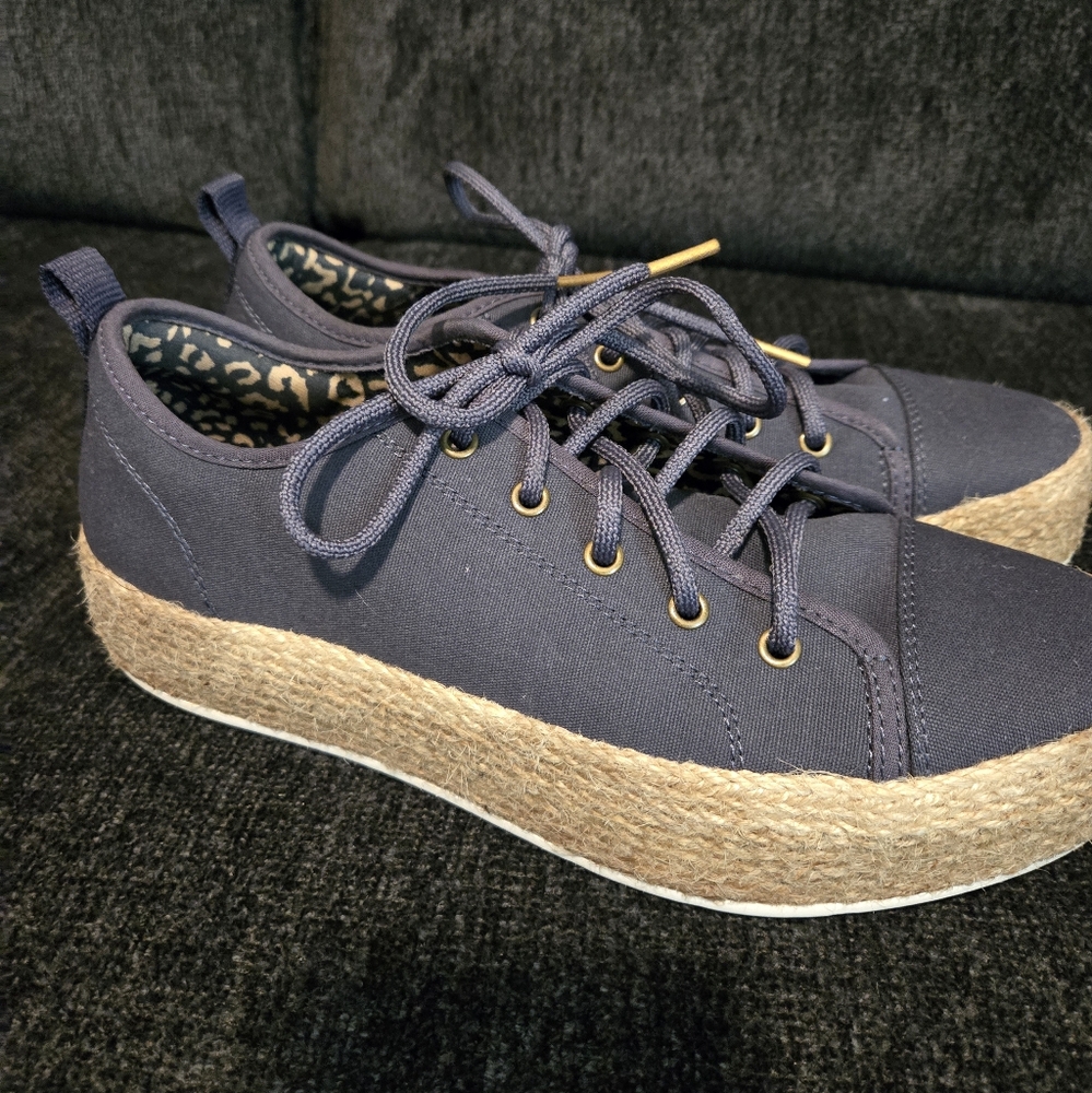 Skechers Blue Espadrille Inspired Sneakers with Canvas Upper and Rubber Sole
